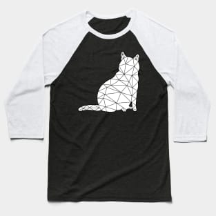 A round cat sits and looks around, Cat Geometric for Dark Baseball T-Shirt